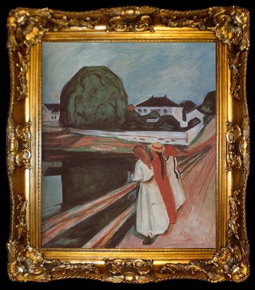 framed  Edvard Munch The Children on the bridge, ta009-2
